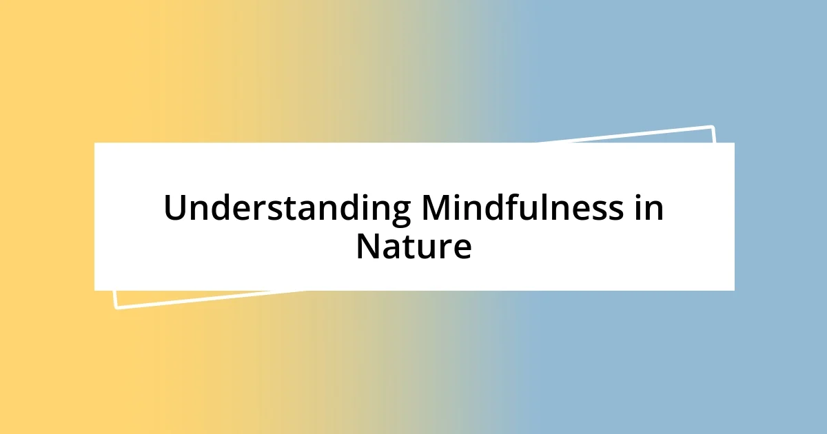 Understanding Mindfulness in Nature